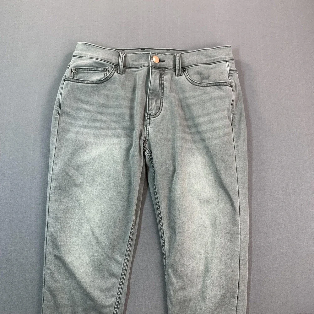 Mugsy Beans Tapered Jeans Men 33x28 Fit Light Gray Slim Taper Stretch Denim - Picture 4 of 16